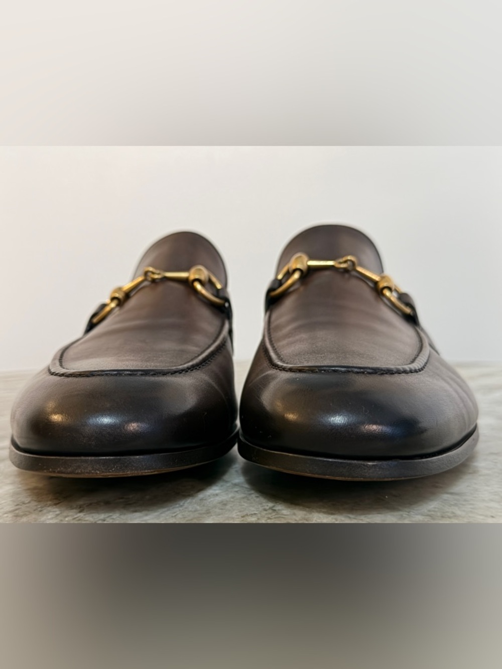 GUCCI JORDAAN Horsebit Leather Loafer Brown  7 / 7.5 US $1100 1953 - Picture 7 of 10